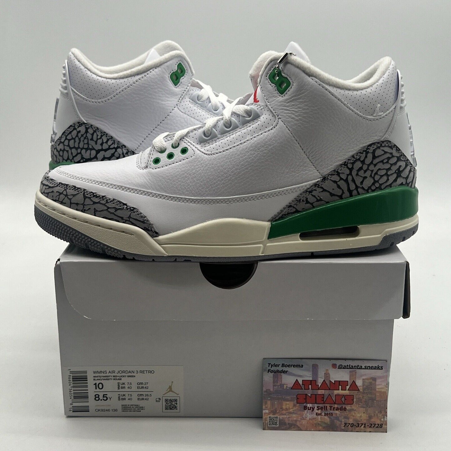 Size 10W - Air Jordan 3 Retro Lucky Green (CK9246-136)