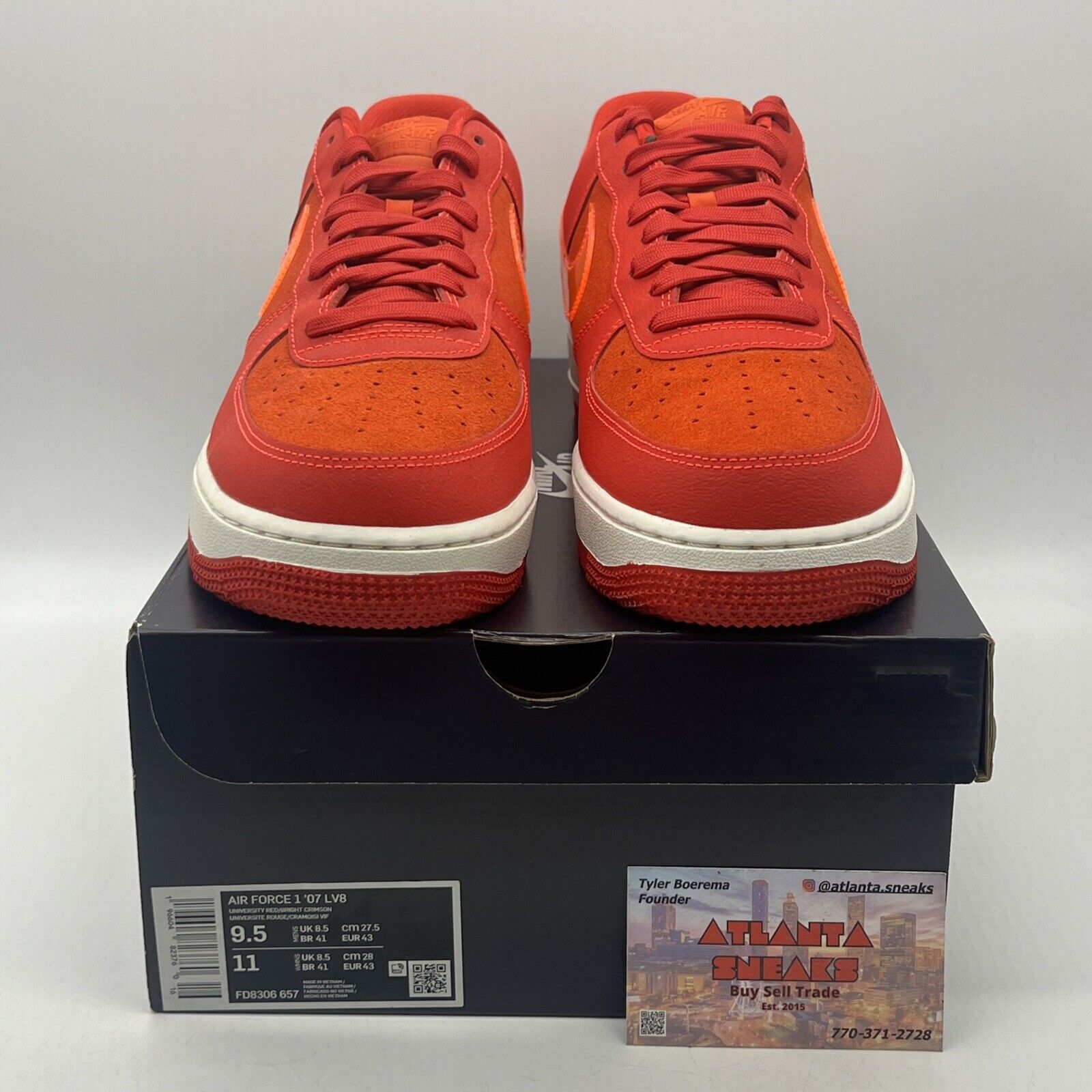 Size 9.5 - Nike Air Force 1 '07 ATL Suede Leather Orange (FD8306-657)