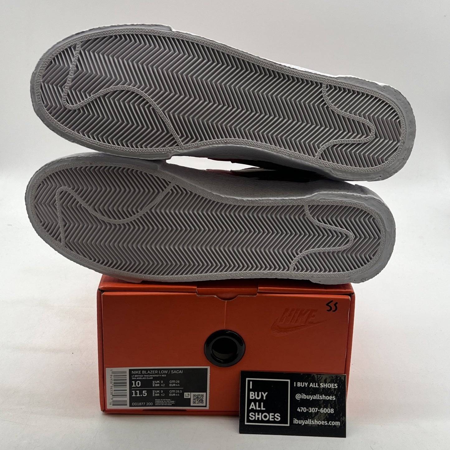 Size 10 - Nike sacai x Blazer Low British Tan (DD1877-200)