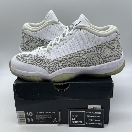 Size 10 - Air Jordan 11 Retro IE 2015 Low Cobalt Grey White Suede (306008-102)