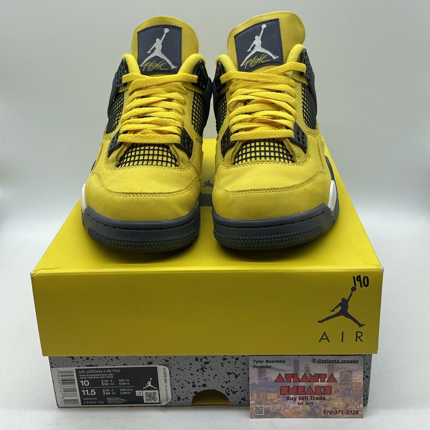 Size 10 - Jordan 4 Retro Mid Lightning Yellow Grey White Suede (CT8527-700)