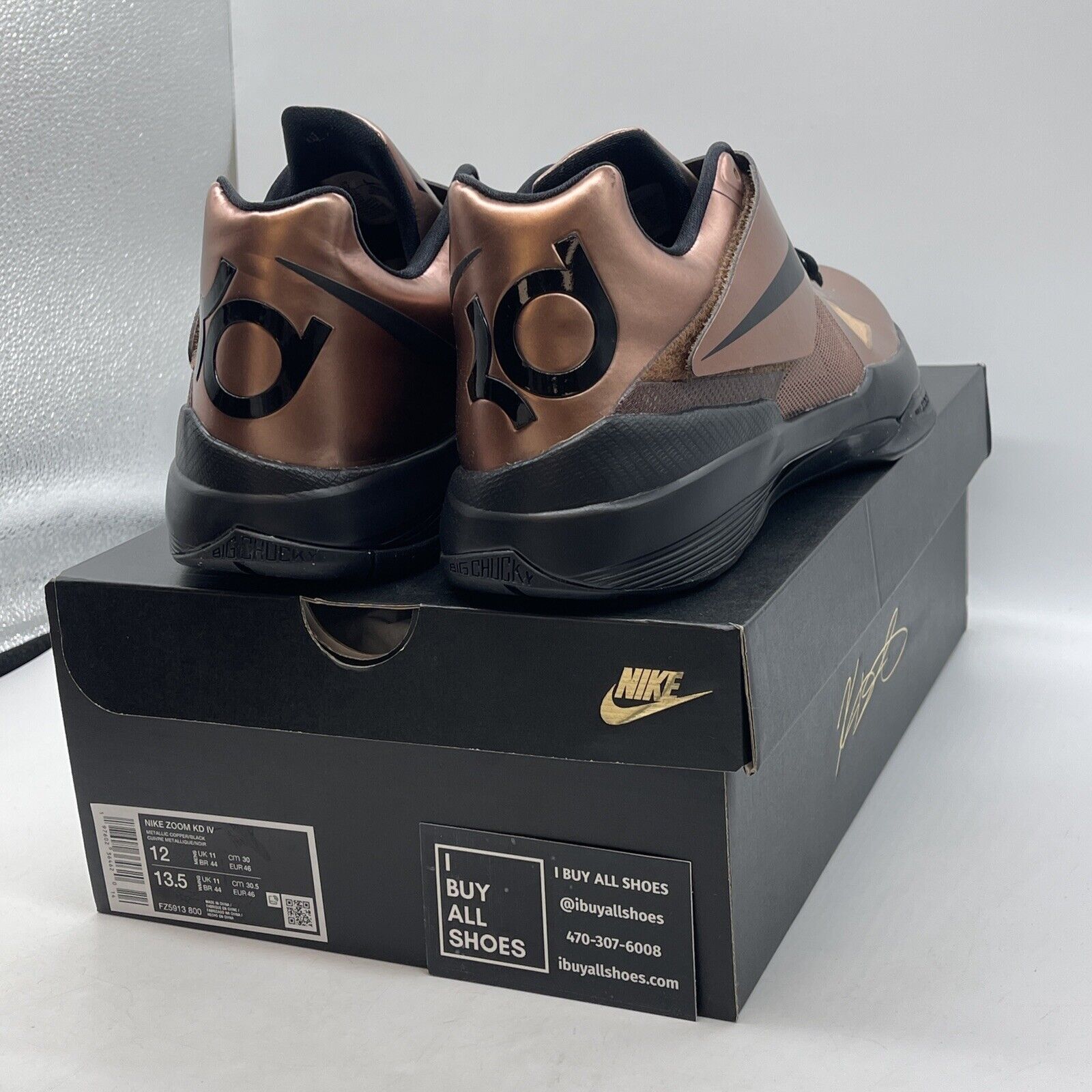 Size 12 - Nike Zoom KD 4 2024 Christmas Rose Gold Black Leather (FZ5913-800)