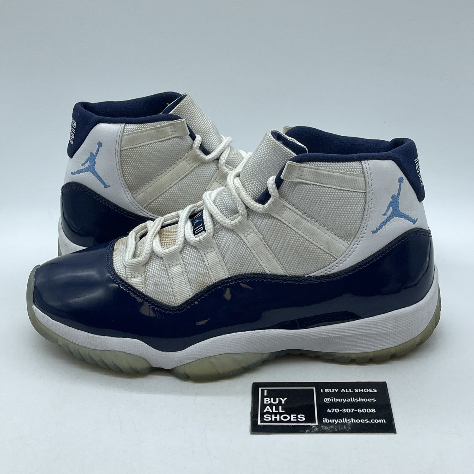 Size 9.5 - Jordan 11 Retro High Win Like '82 Blue White Leather (378037-123)