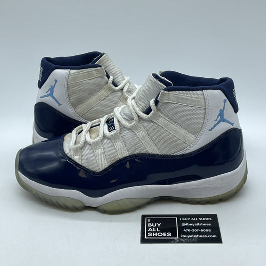 Size 9.5 - Jordan 11 Retro High Win Like '82 Blue White Leather (378037-123)