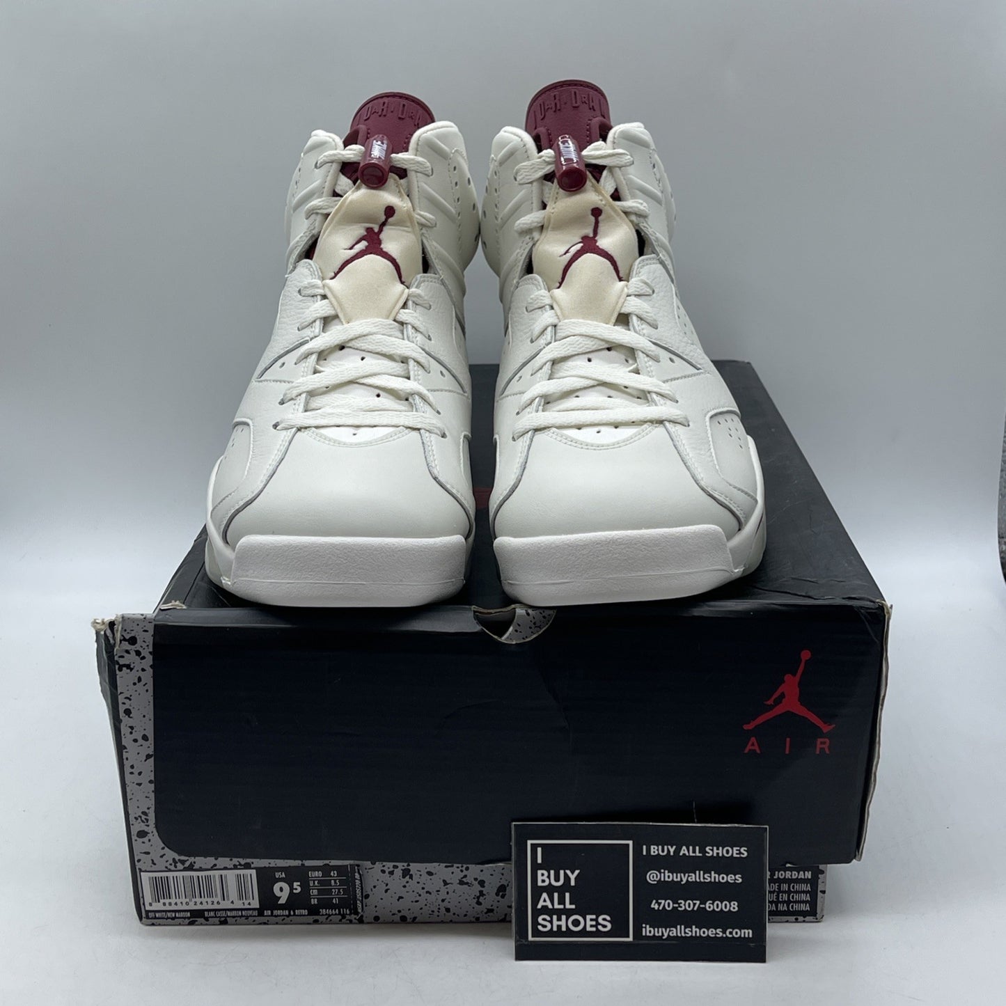 Size 9.5 - Air Jordan 6 Retro 2015 Maroon (384664-116)