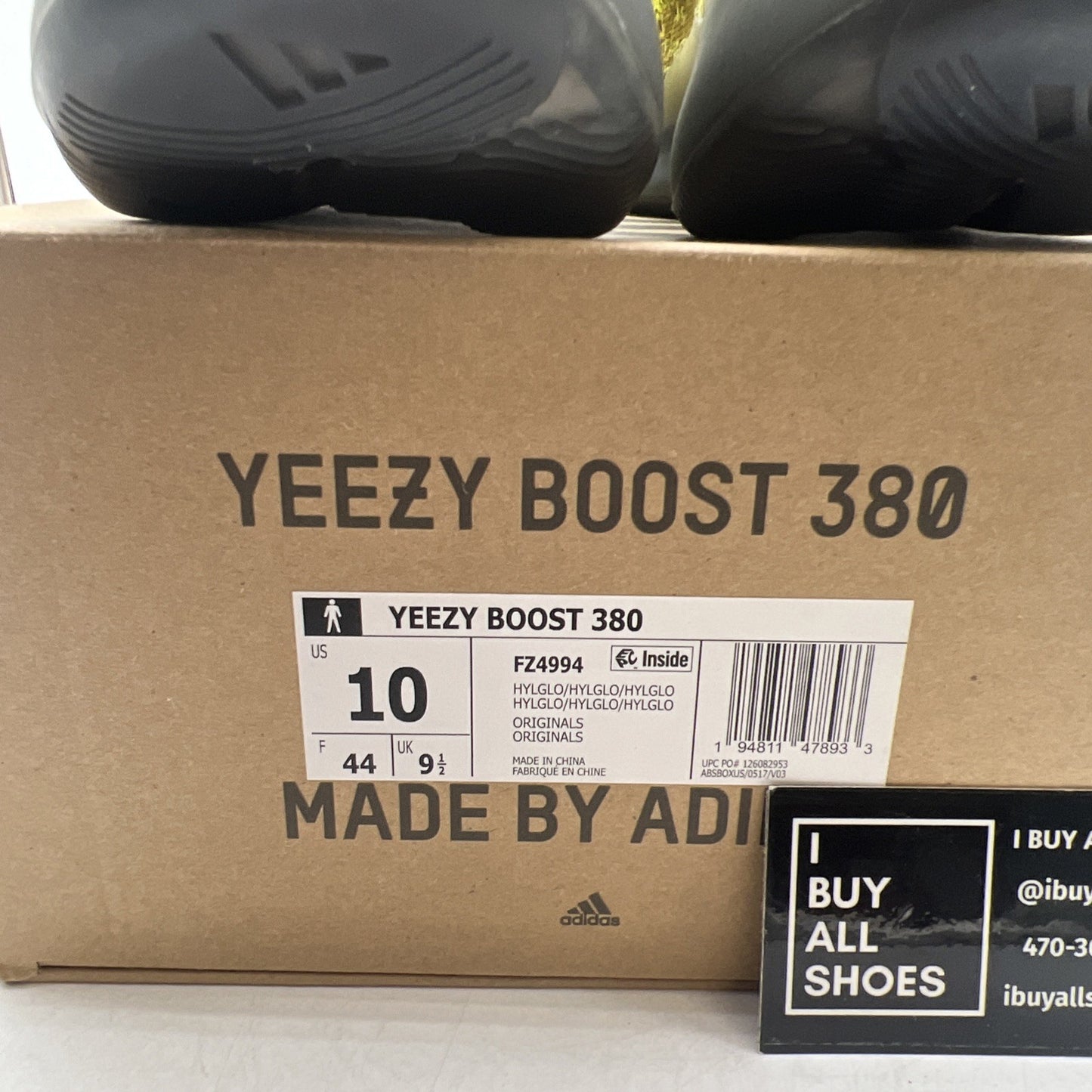 Size 10 - adidas Yeezy Boost 380 Hylte Glow (FZ4994)