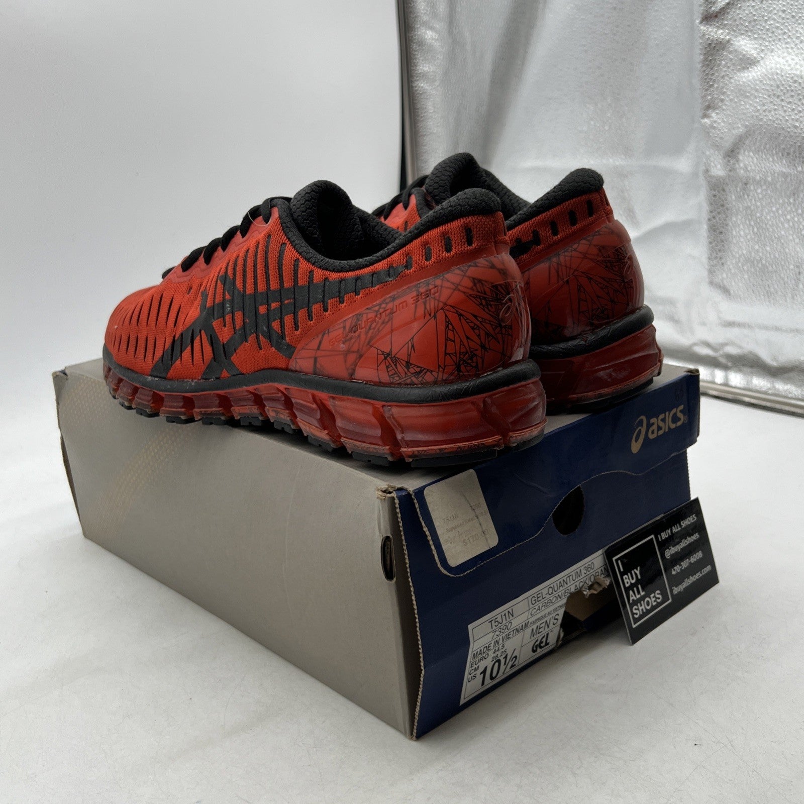 Size 10.5 - Asics Gel-Quantum 360 Mens Running Shoes Orange Black (T5J1N-7390)