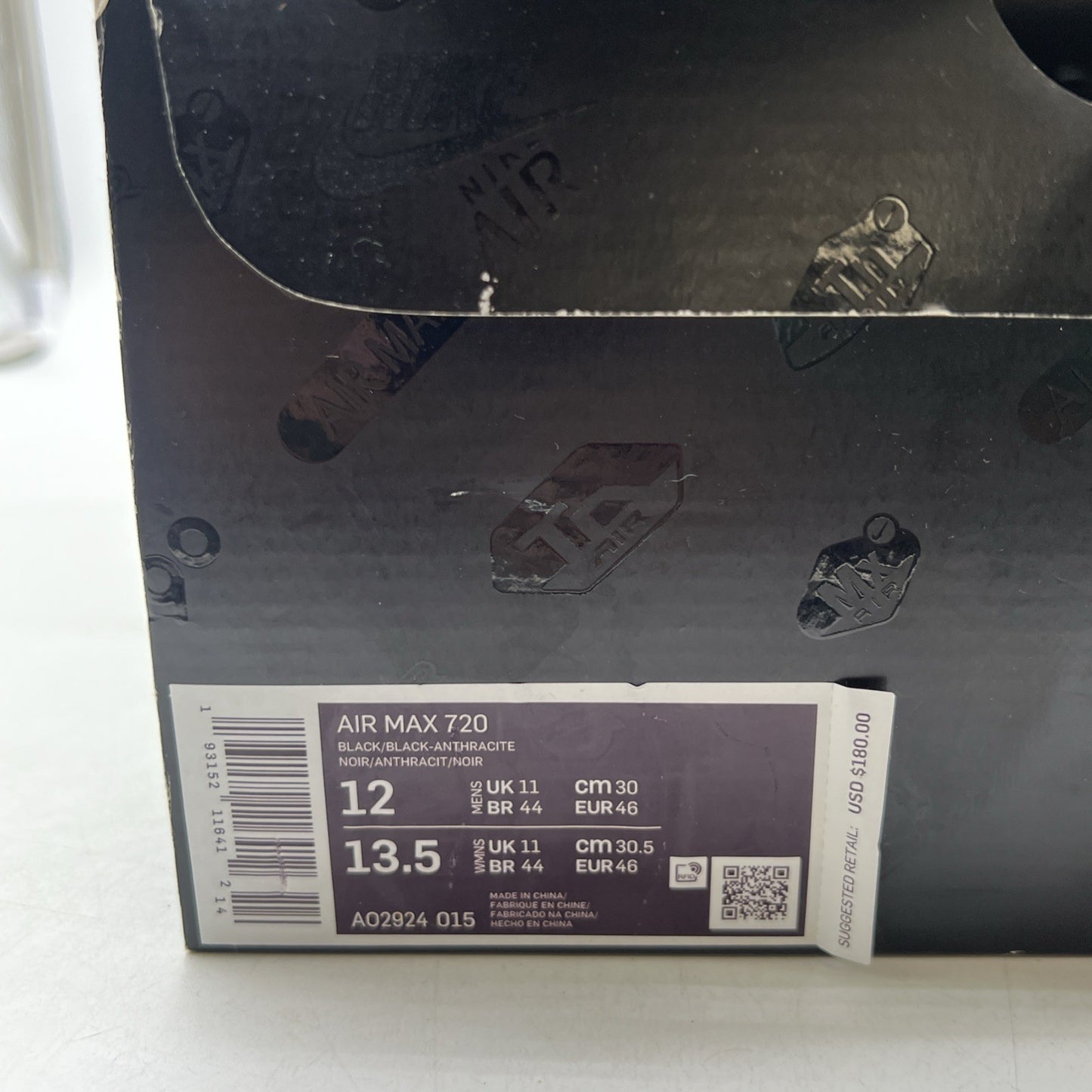Size 12 - Nike Air Max 720 Triple Black (AO2924-015)