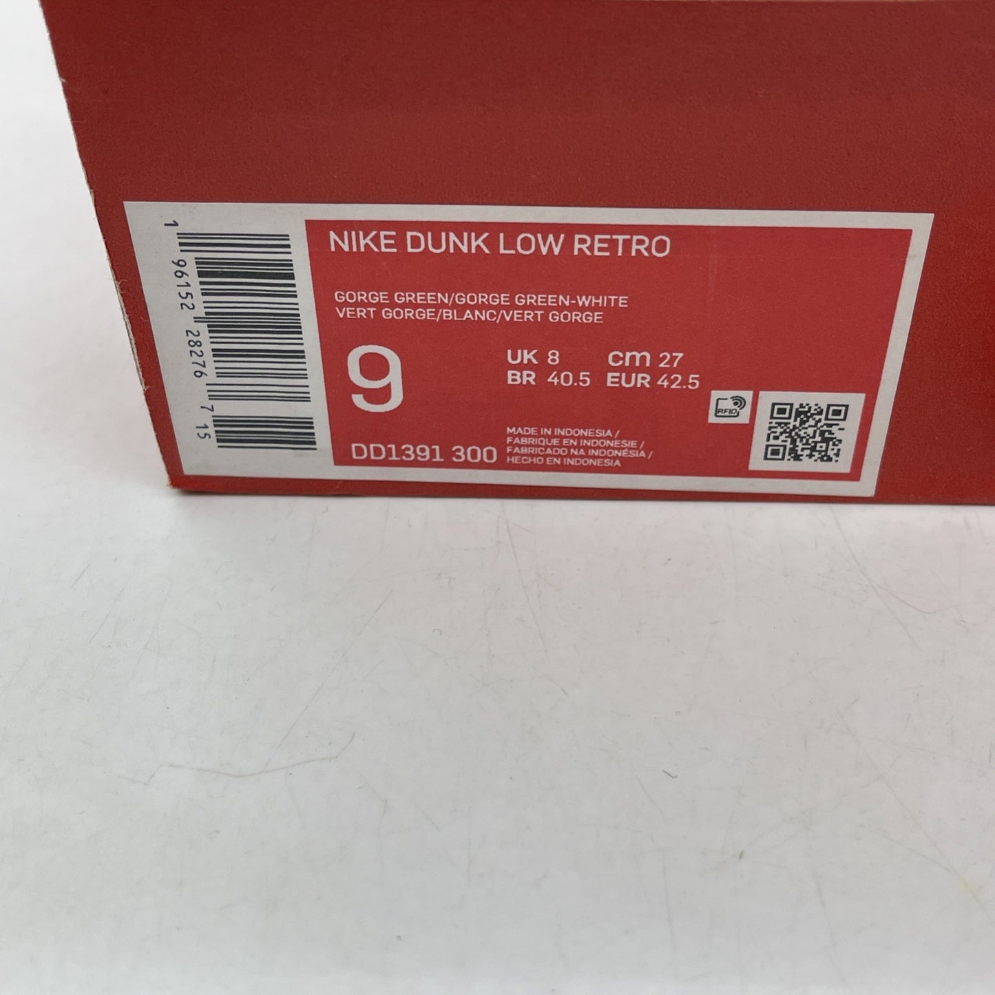 Size 9 - Nike Dunk Low Miami Hurricanes Green Orange Leather (DD1391-300)