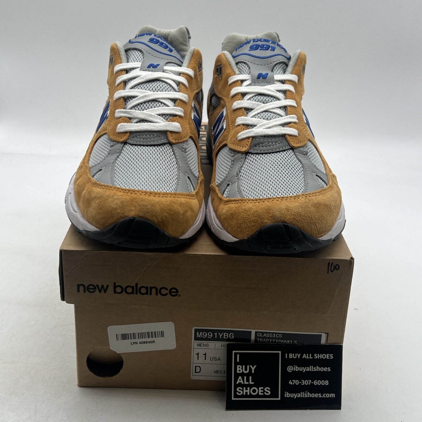 Size 11 - New Balance 991 Made In England "Yellow Blue" Yellow Blue (M9911YBG)