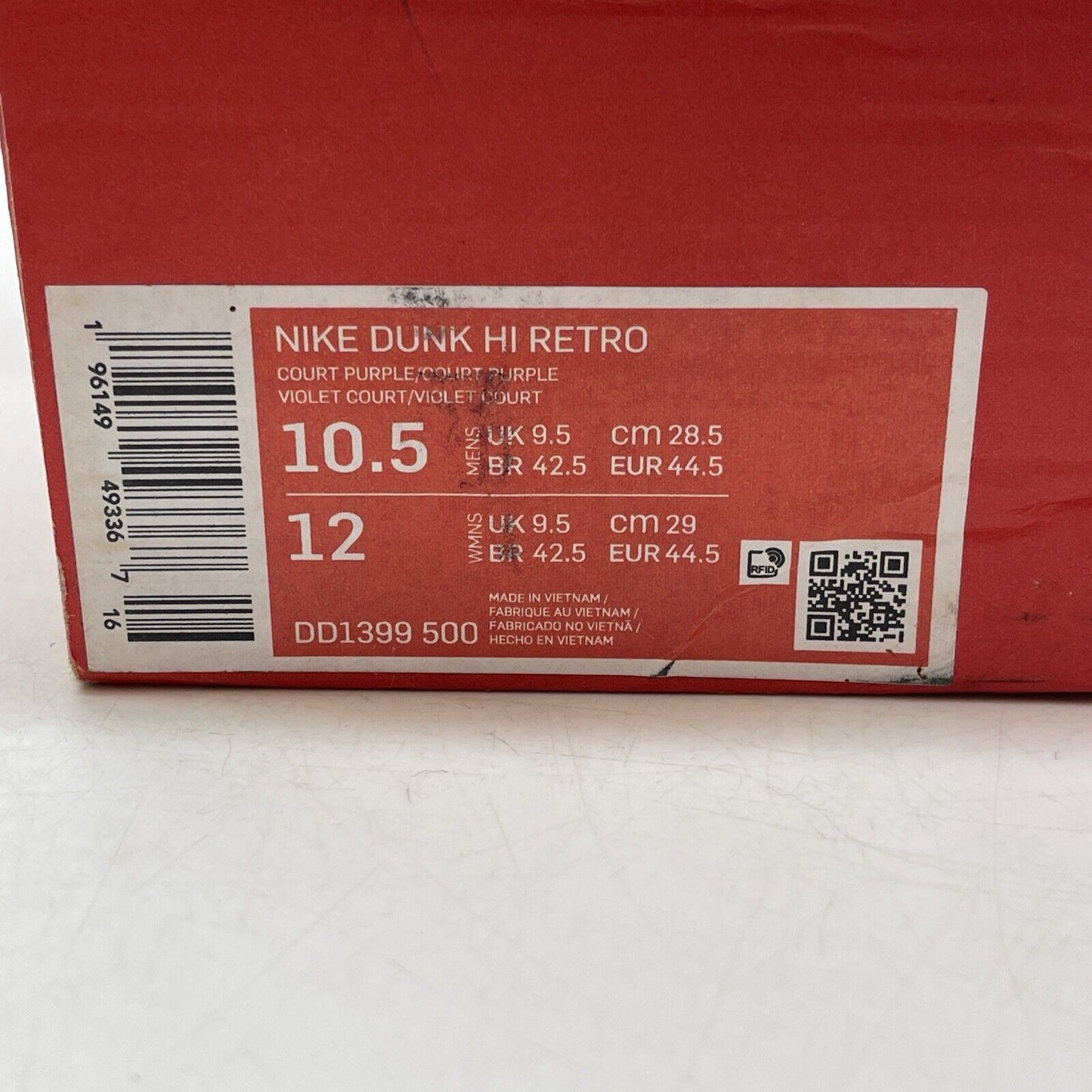Size 10.5 - Nike Dunk High Lakers Yellow Purple Leather (DD1399-500)