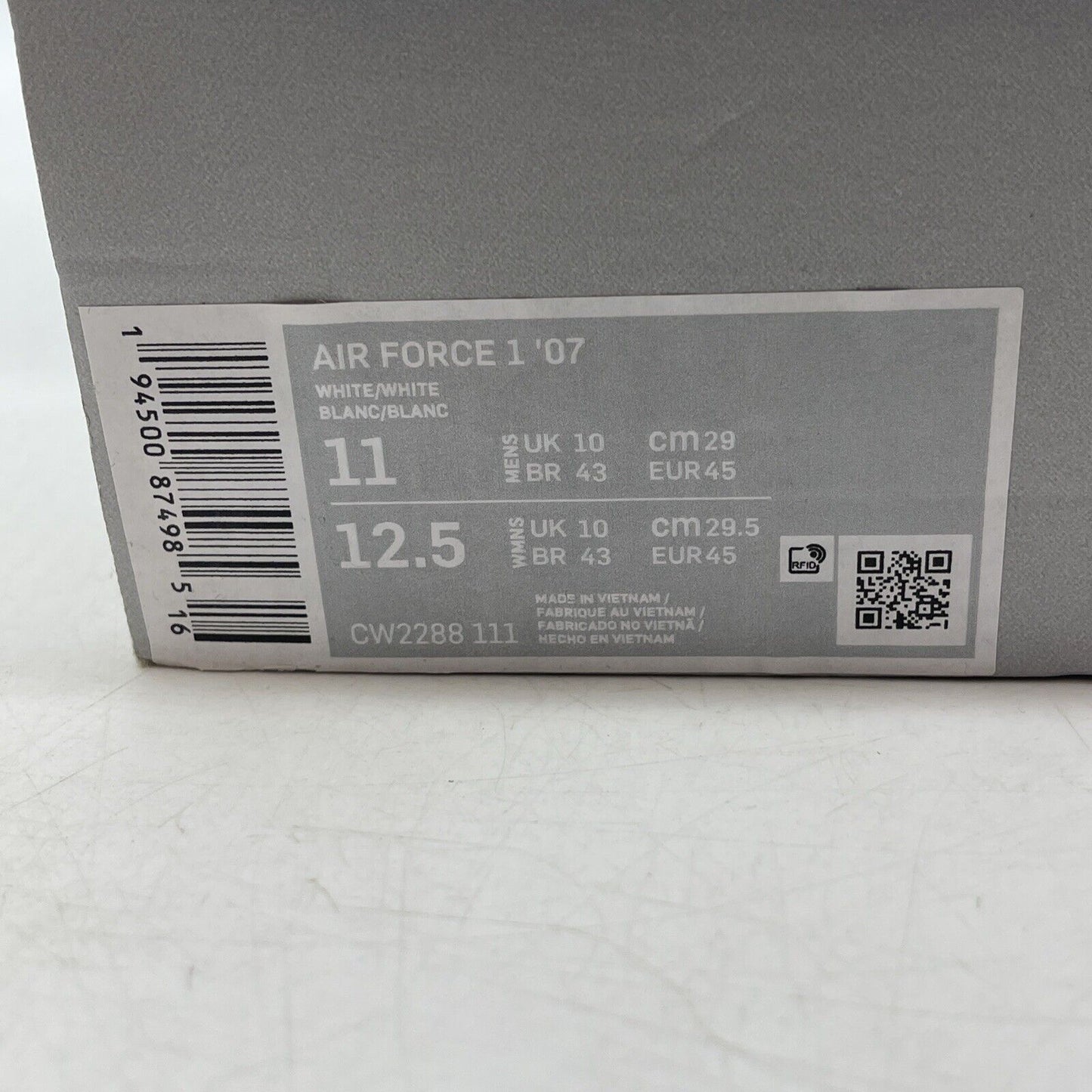 Size 11 - Nike Air Force 1 '07 Low Triple White Leather (CW2288-111)