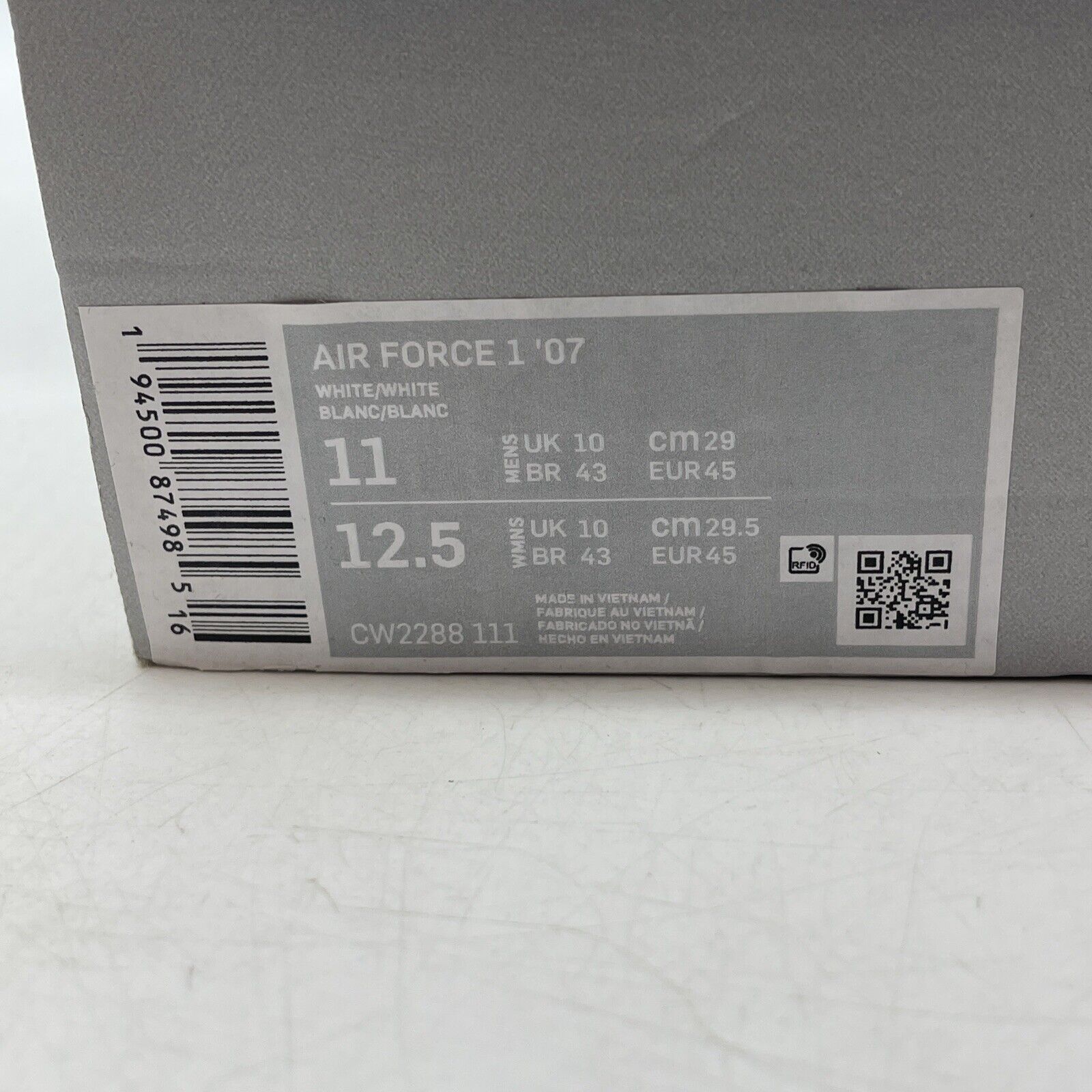 Size 11 - Nike Air Force 1 '07 Low Triple White Leather (CW2288-111)