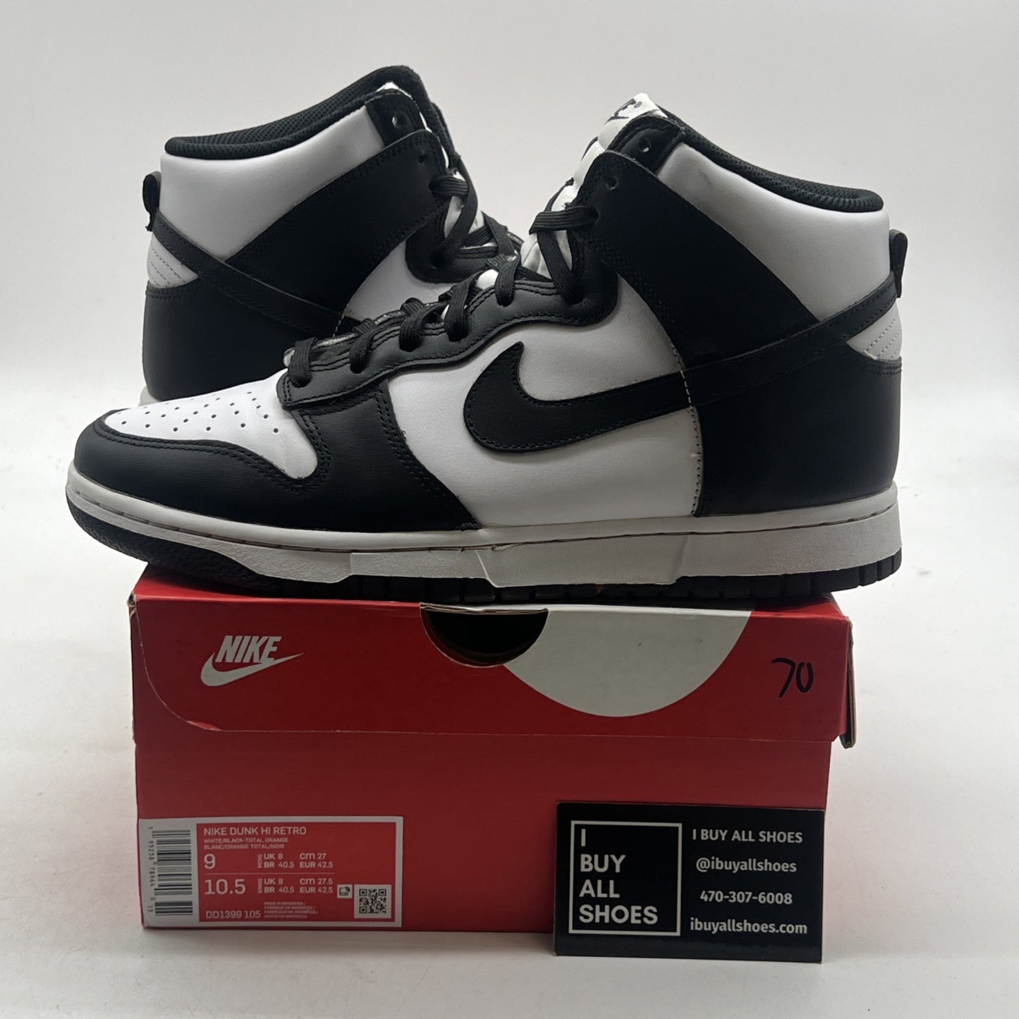 Size 9 - Nike Dunk High Black White (DD1399-105)
