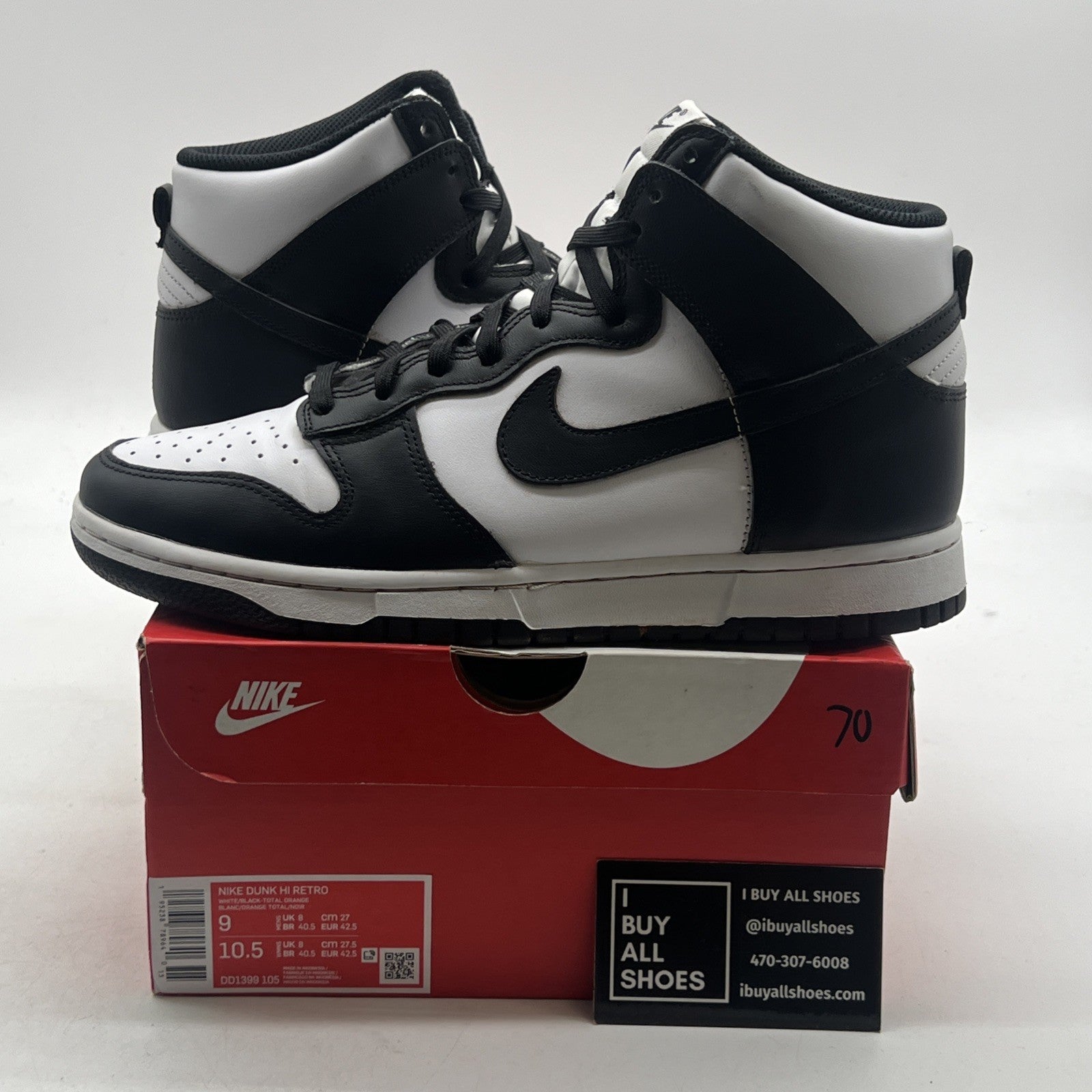 Size 9 - Nike Dunk High Black White (DD1399-105)