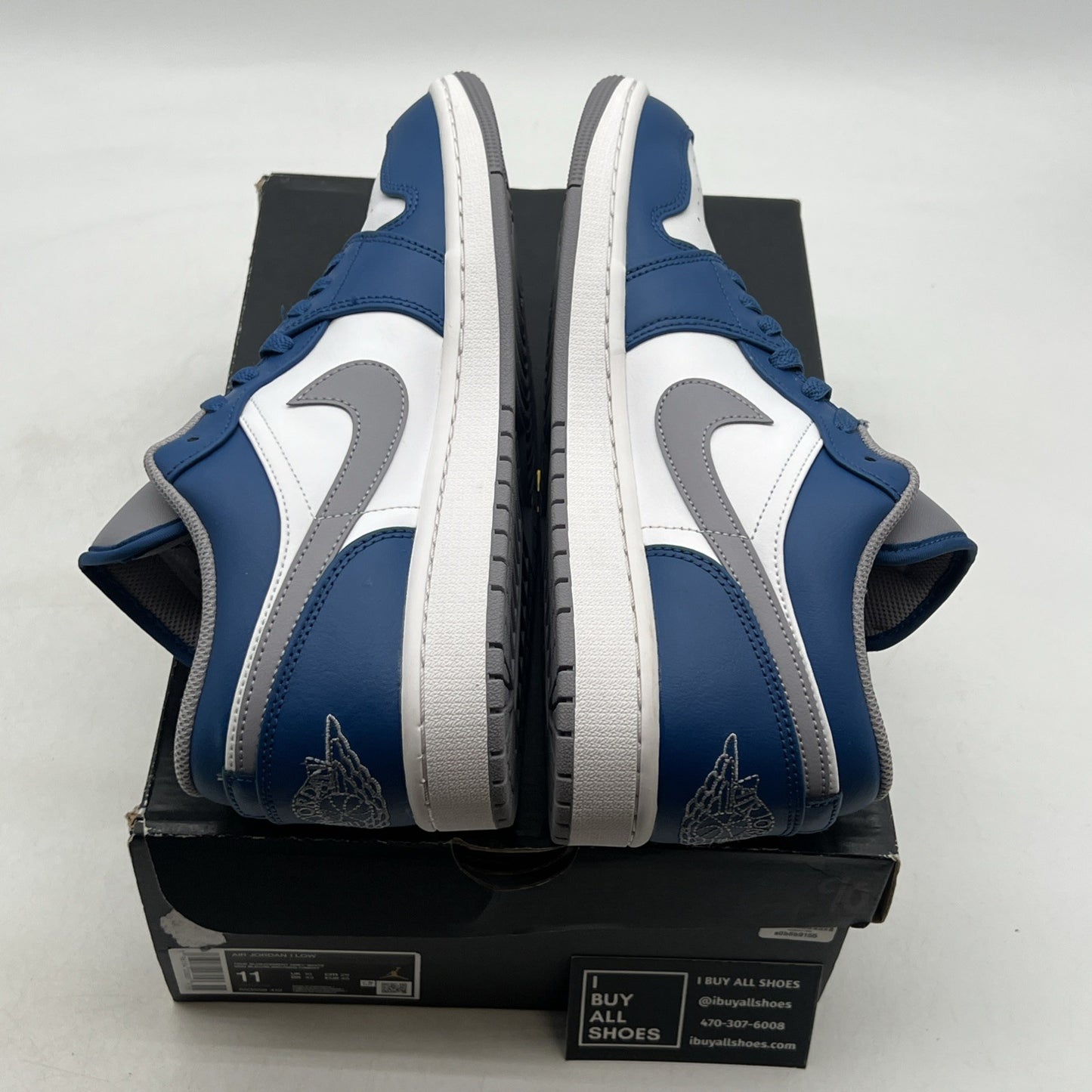 Size 11 - Air Jordan 1 Low True Blue Cement (553558-412)
