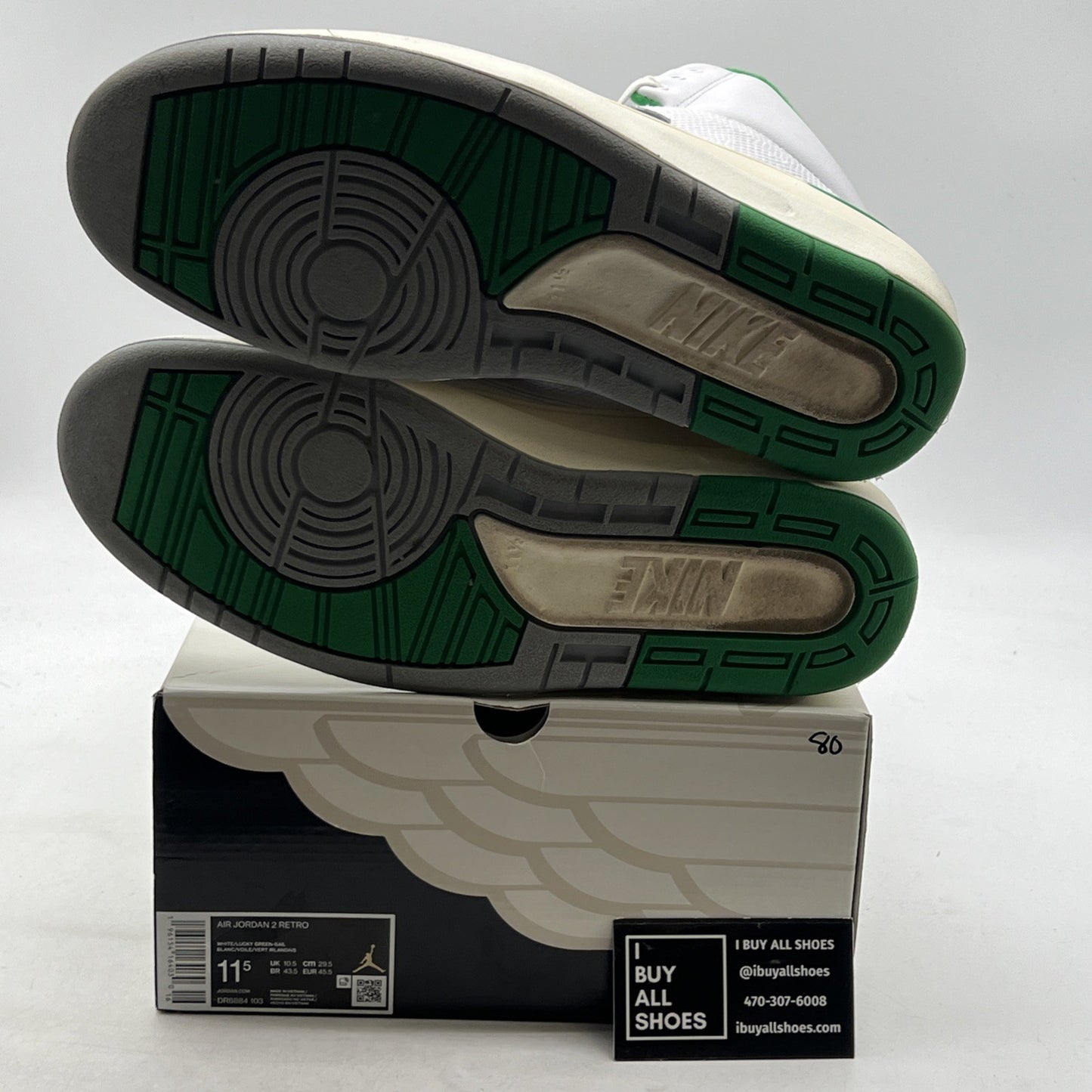 Size 11.5 - Air Jordan 2 Retro Lucky Green (DR8884-103)