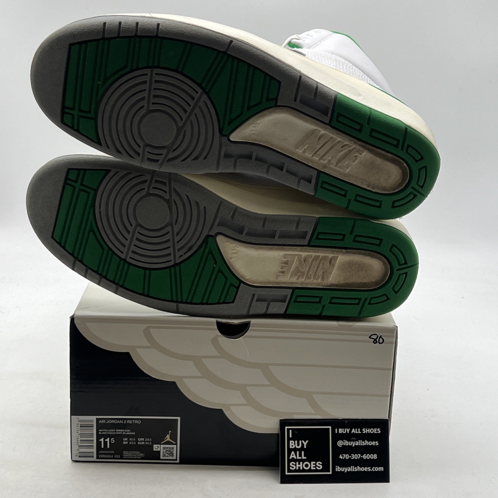 Size 11.5 - Air Jordan 2 Retro Lucky Green (DR8884-103)