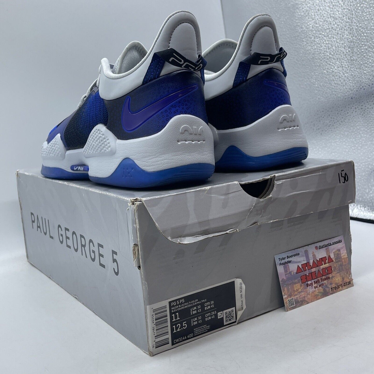 Size 11 - Nike PlayStation x PG 5 Racer Blue Grey Black Leather (CW3144-400)