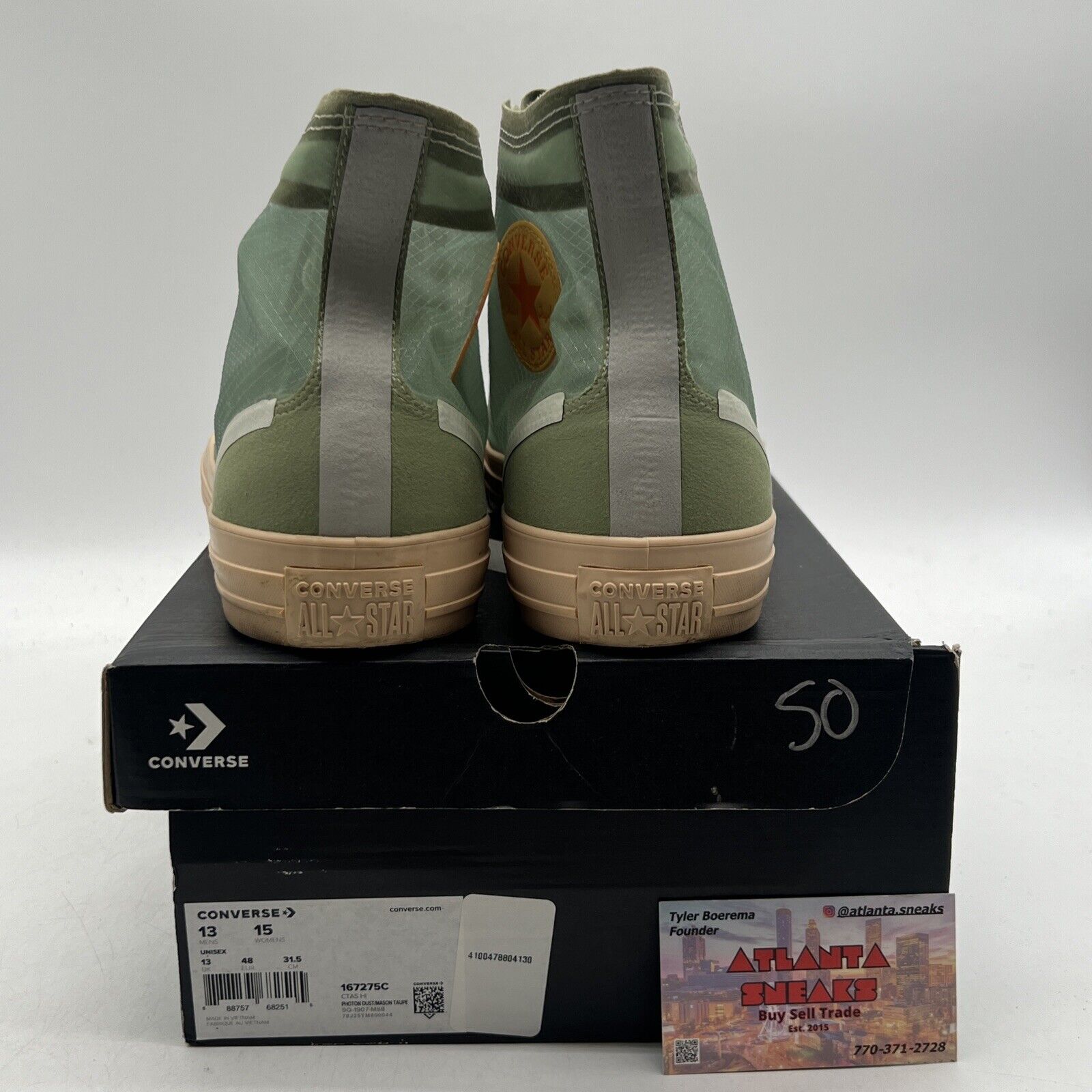 Size 13 - Converse Chuck Taylor All Star High Translucent Deep Emerald (167275C)