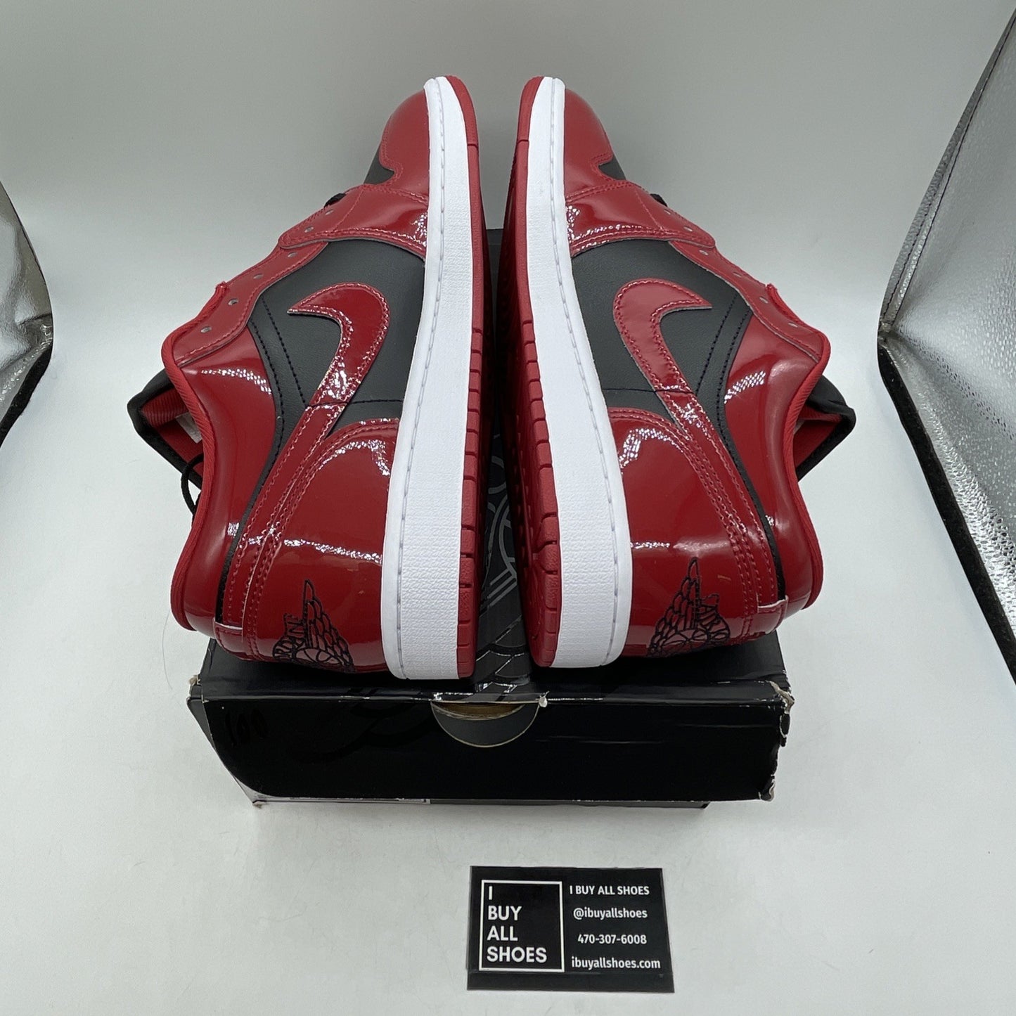 Size 10.5 - Air Jordan 1 Low Patent Varsity Red Black (HV4089-006)