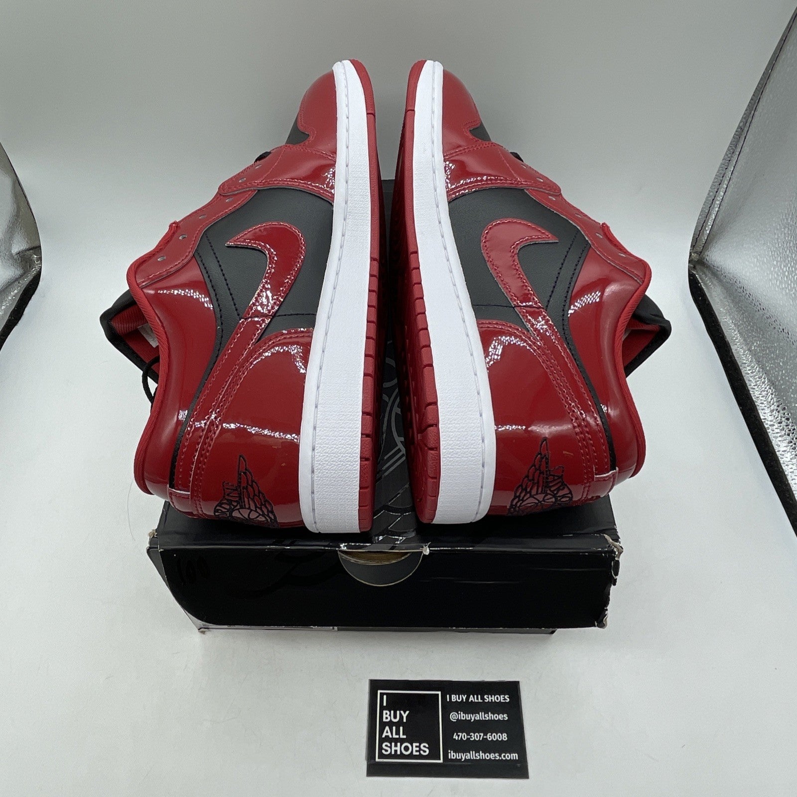Size 10.5 - Air Jordan 1 Low Patent Varsity Red Black (HV4089-006)