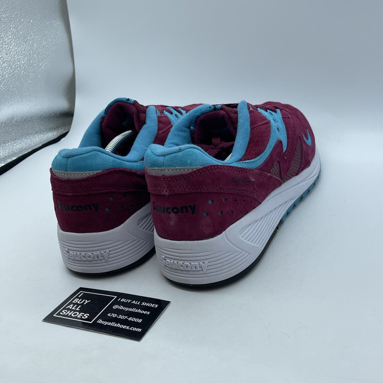 Size 13 - Saucony Grid 8000 Premium merlot Purple Blue Suede (S70223-3)