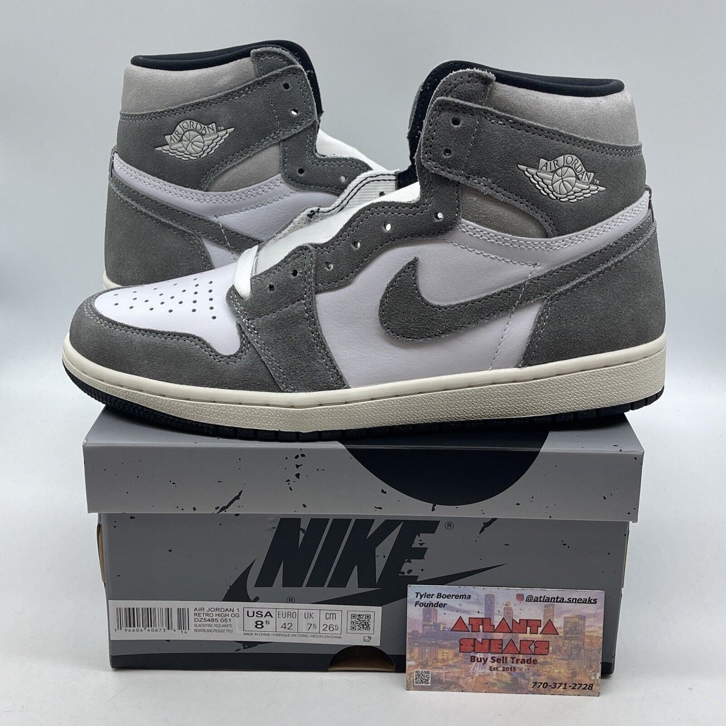 Size 8.5 - Air Jordan 1 Retro OG High Washed Black Grey Suede (DZ5485-051)