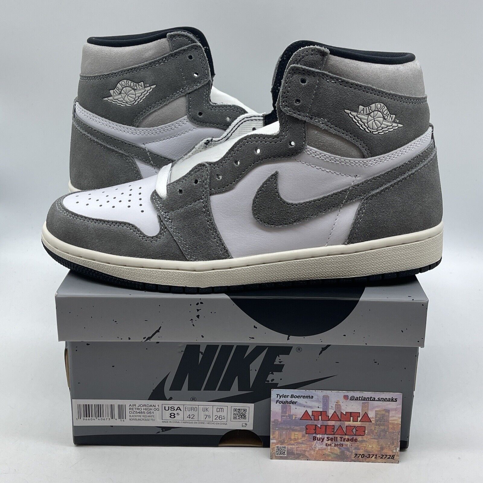 Size 8.5 - Air Jordan 1 Retro OG High Washed Black Grey Suede (DZ5485-051)