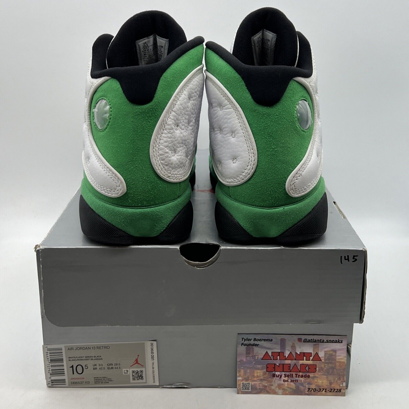 Size 10.5 - Jordan 13 Retro Lucky Green 2020 - White Green Suede  (DB6537-113)