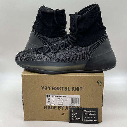 Size 10 - adidas Yeezy Basketball Knit Onyx Black Suede (HQ6762)