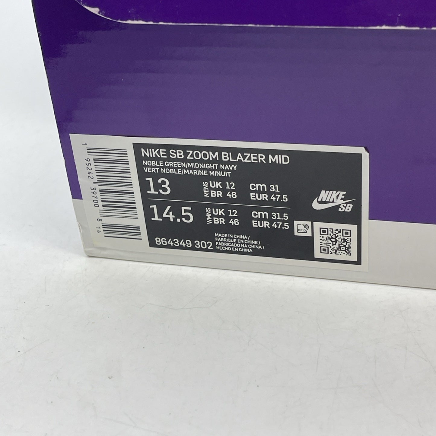 Size 13 - Nike Zoom Blazer SB Mid Noble Green (864349-302)