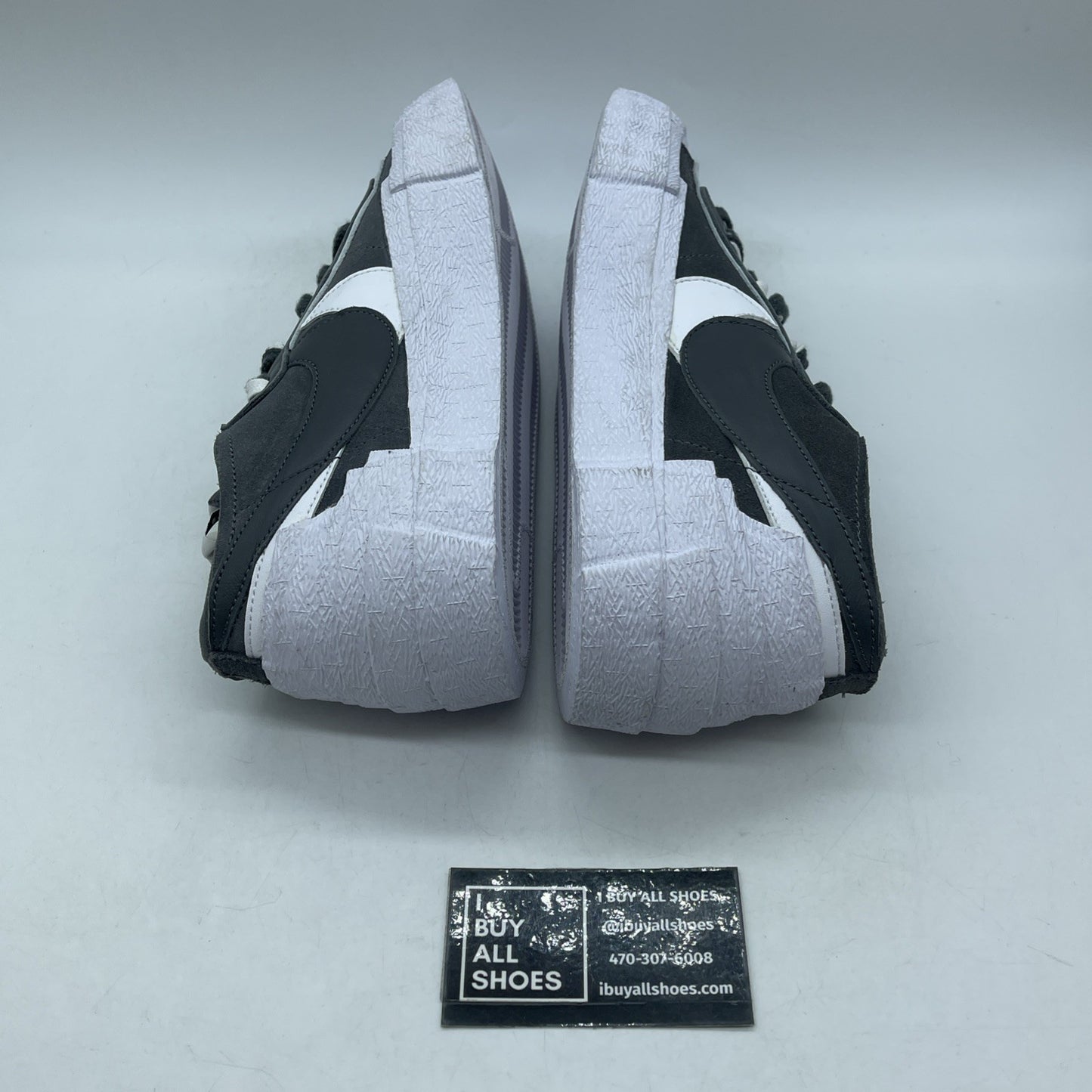Size 11 - Nike sacai x Blazer Low Iron Grey White Suede Leather (DD1877-002)