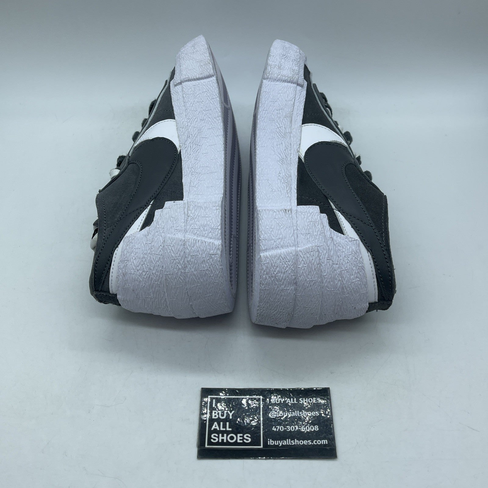 Size 11 - Nike sacai x Blazer Low Iron Grey White Suede Leather (DD1877-002)