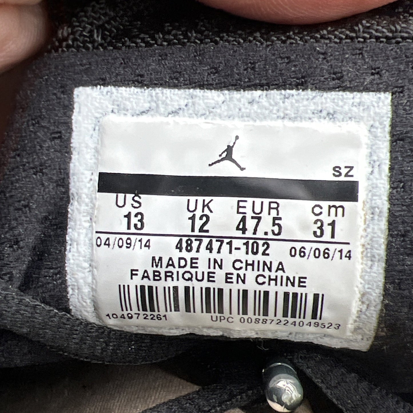Size 13 - Air Jordan 14 Retro 2014 Black Toe (487471-102)