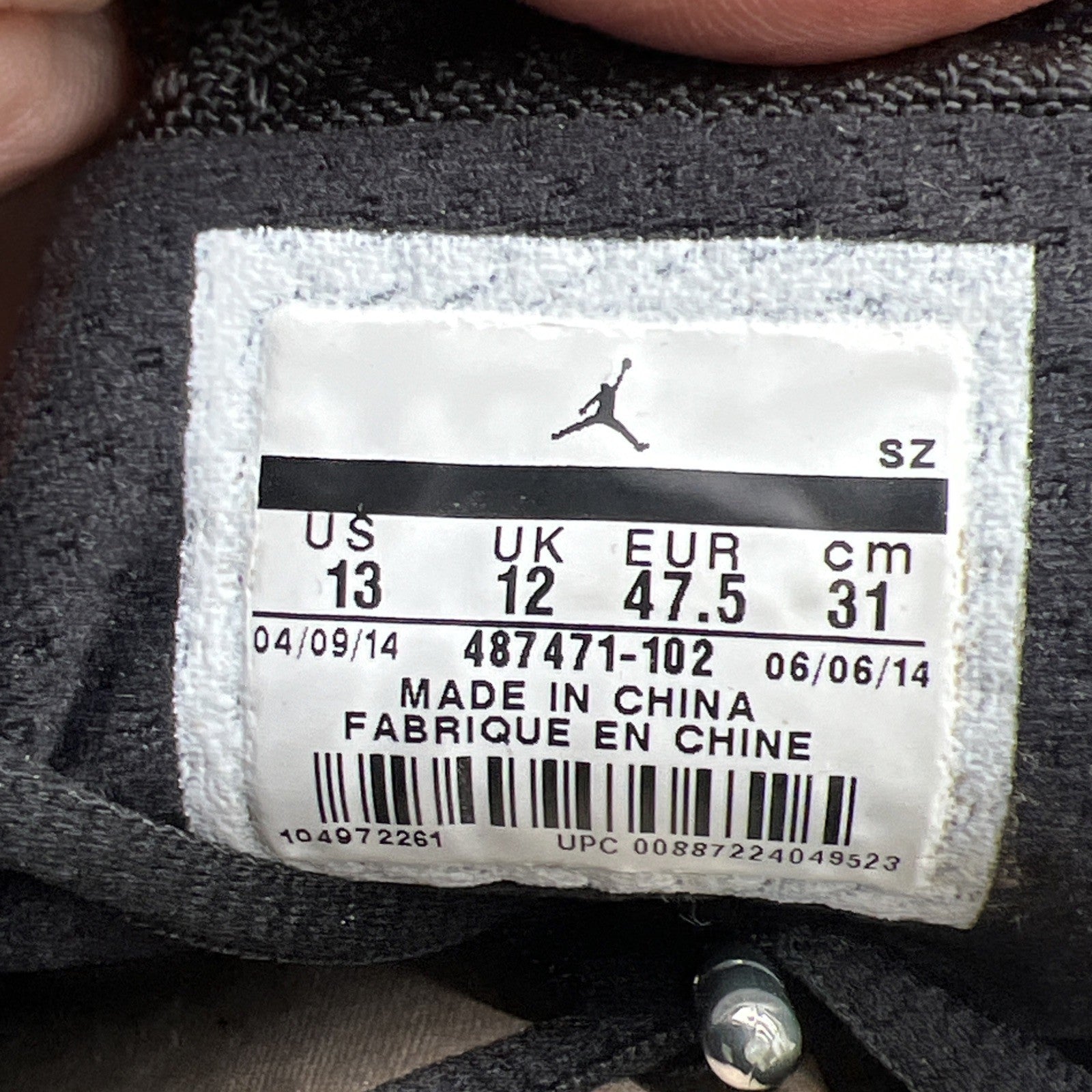 Size 13 - Air Jordan 14 Retro 2014 Black Toe (487471-102)
