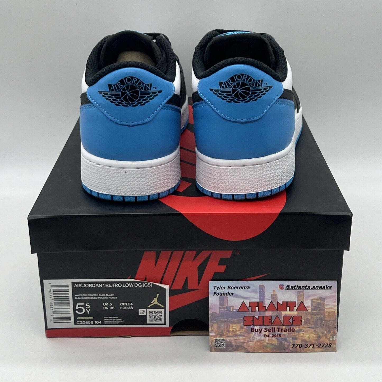 Size 5 - Jordan 1 Retro Low OG UNC Dark Powder Blue Brand New