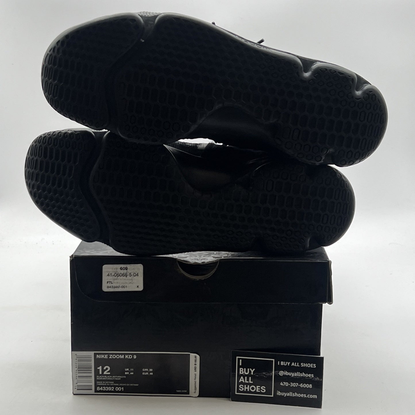 Size 12 - Nike KD 9 Black Space (843392-001)