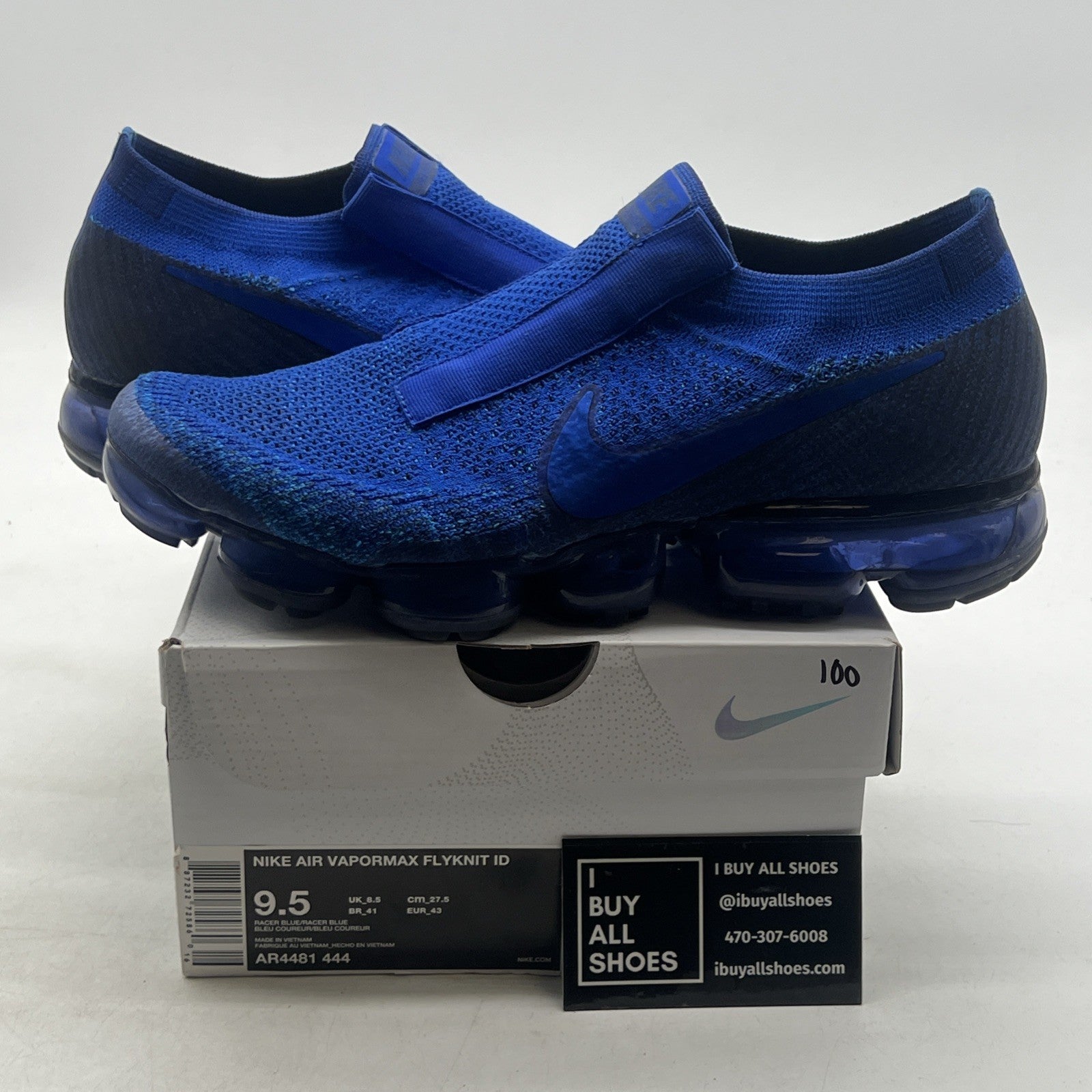 Size 9.5 - Nike Air VaporMax iD Racer Blue (AR4481-444)