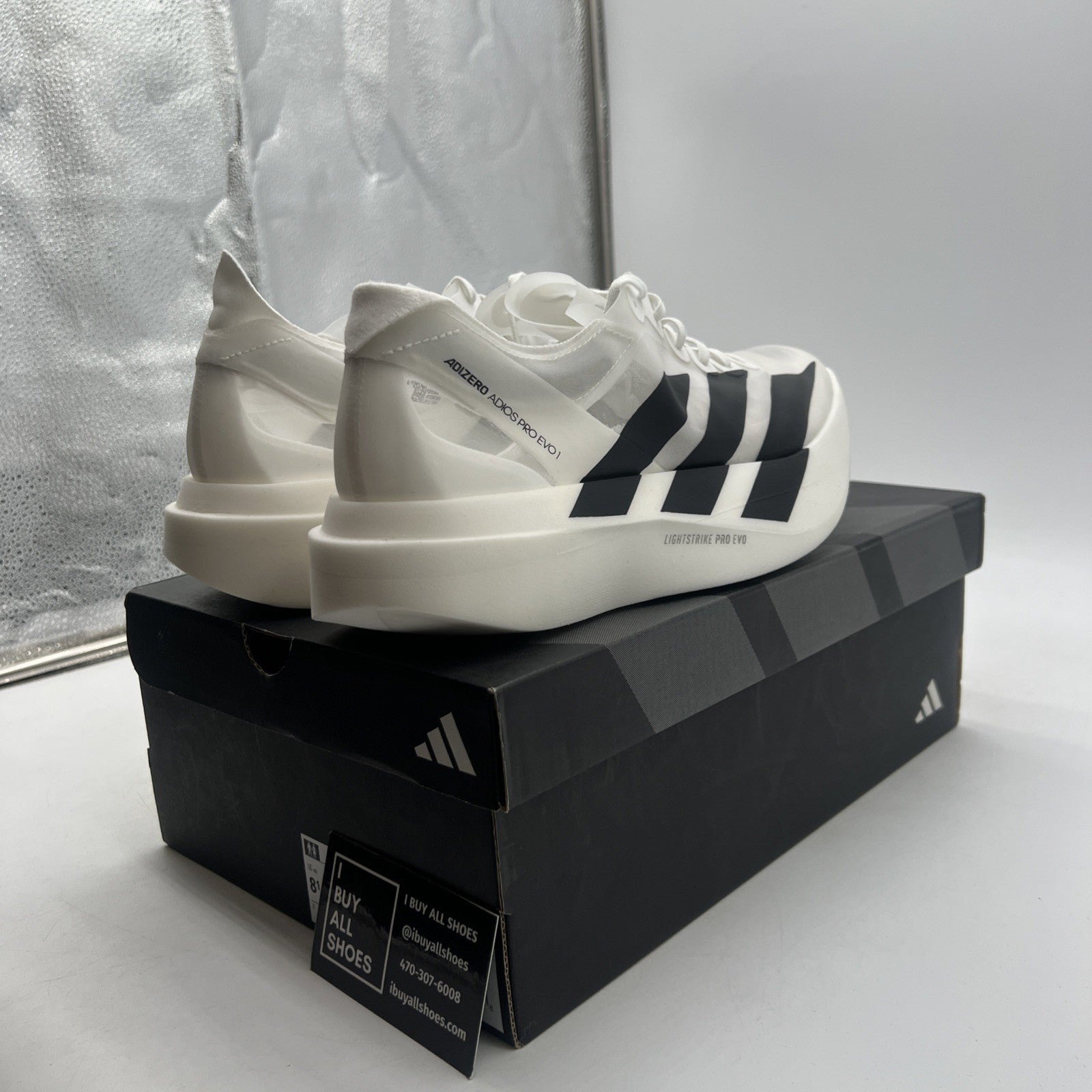 Size 8.5 - adidas Adizero Adios Pro Evo 1 White Black (IH5564)