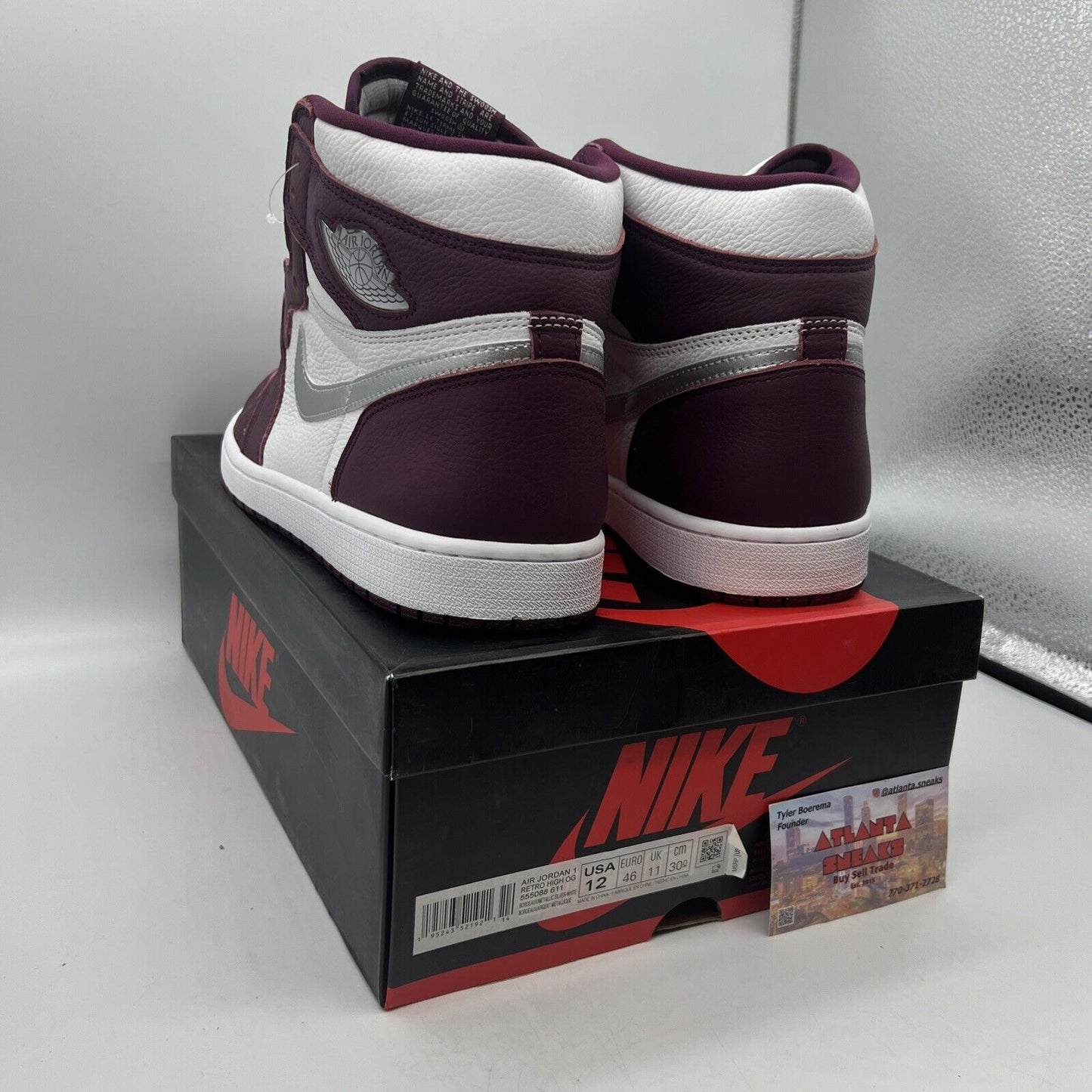 Size 12 - Jordan 1 Retro High OG Bordeaux Brand New Og All