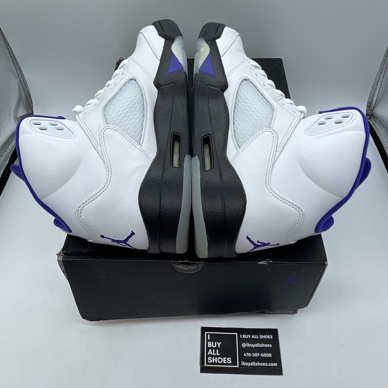 Size 9.5 - Jordan 5 Concord White Purple Black Leather (DD0587-141)