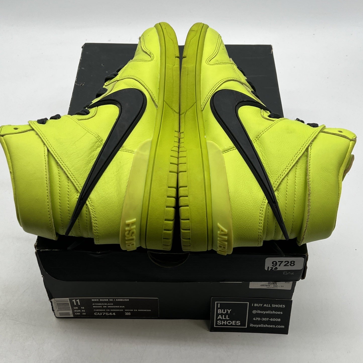 Size 11 - Nike AMBUSH x Dunk High Flash Lime (CU7544-300)