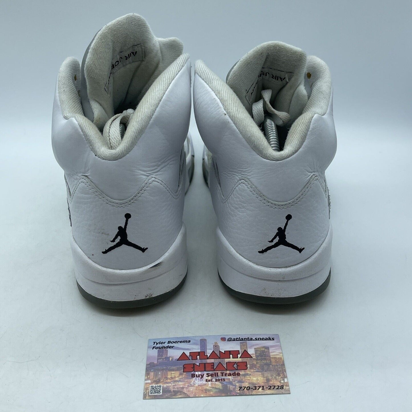 Size 11 - Air Jordan 5 Retro 2015 Metallic White Silver Leather (136027-130)