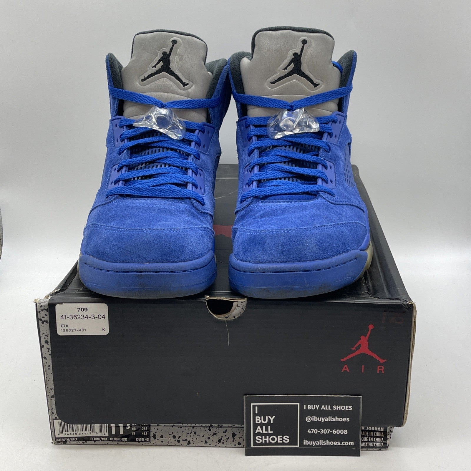 Size 11.5 - Air Jordan 5 Retro Blue Suede (136027-401)