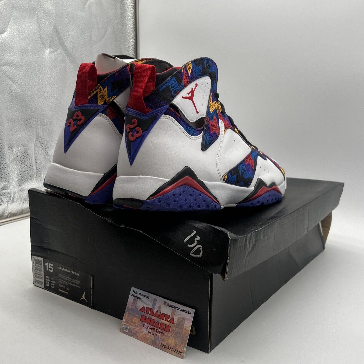 Size 15 - Air Jordan 7 Retro Sweater Purple Red White Yellow (304775-142)
