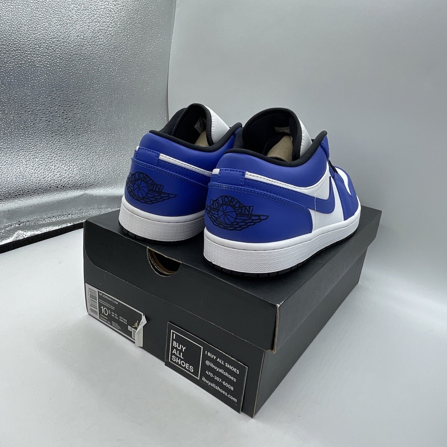 Size 10.5 - Air Jordan 1 Low Game Royal Blue White Leather (553558-124)