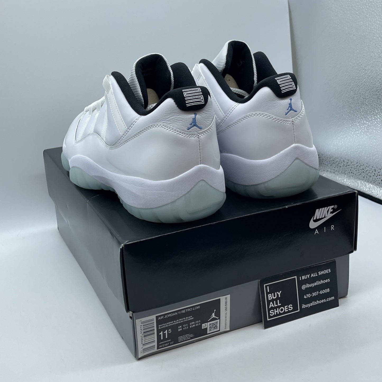 Size 11.5 - Jordan 11 Retro Low Legend Blue White Leather (AV2187-117)