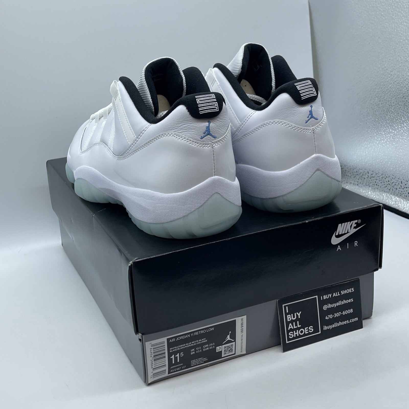 Size 11.5 - Jordan 11 Retro Low Legend Blue White Leather (AV2187-117)