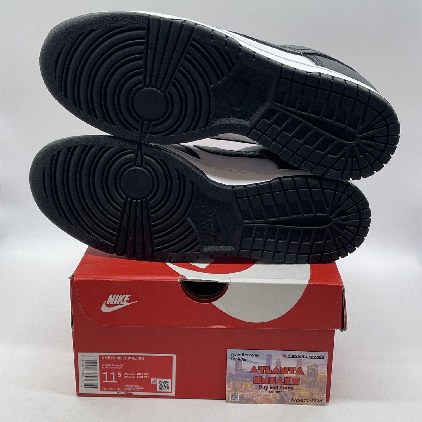 Size 11.5 - Nike Dunk Low Black White Leather (DD1391-100)